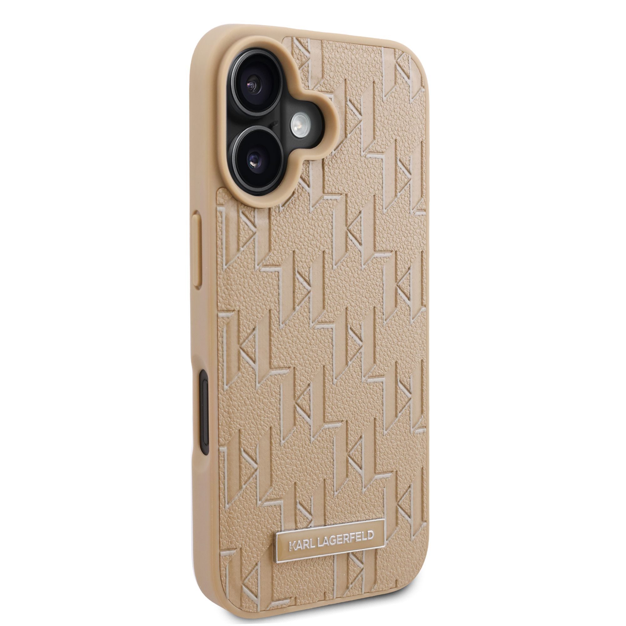 Karl Lagerfeld iPhone 16 hoesje Magsafe PU hot stamp - Beige - detail 2