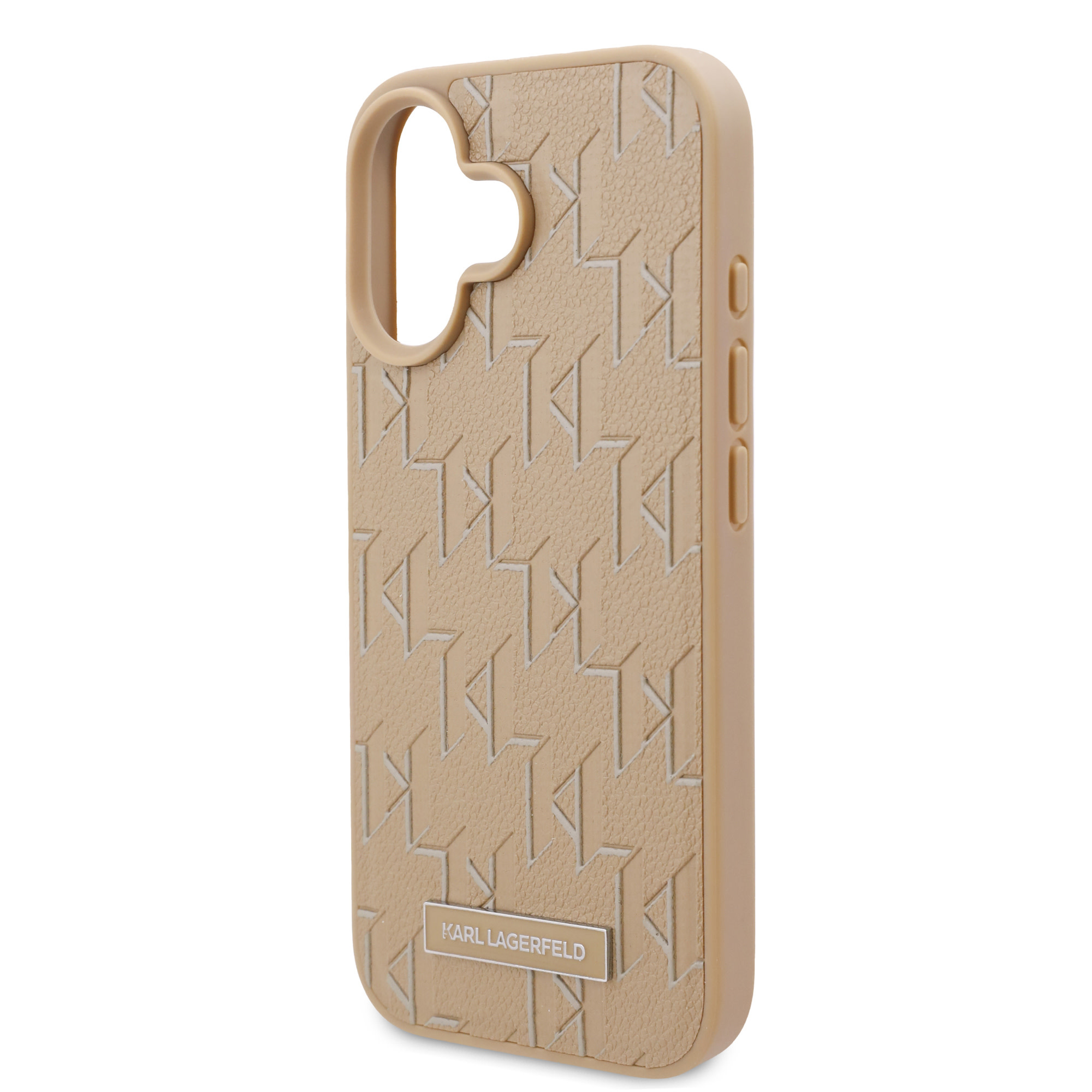 Karl Lagerfeld iPhone 16 hoesje Magsafe PU hot stamp - Beige - detail 4