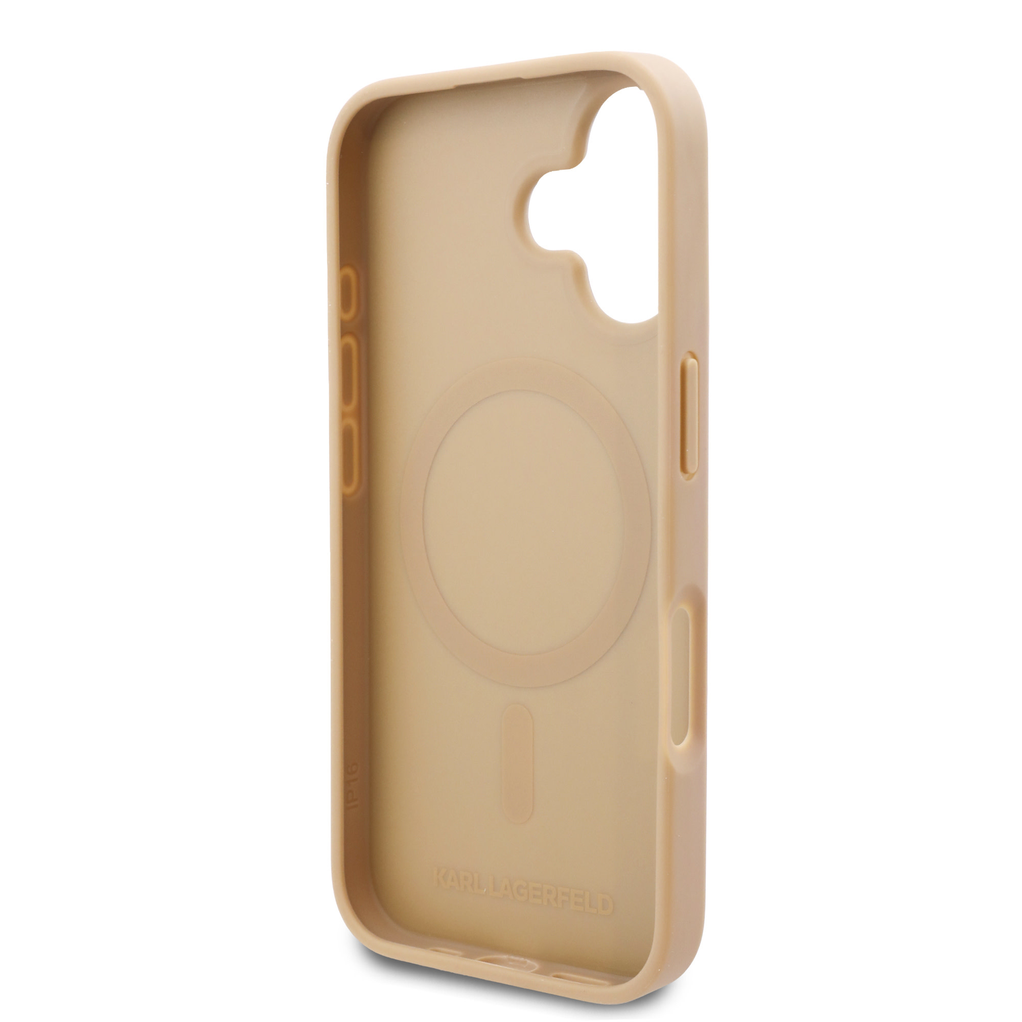 Karl Lagerfeld iPhone 16 hoesje Magsafe PU hot stamp - Beige - detail 5