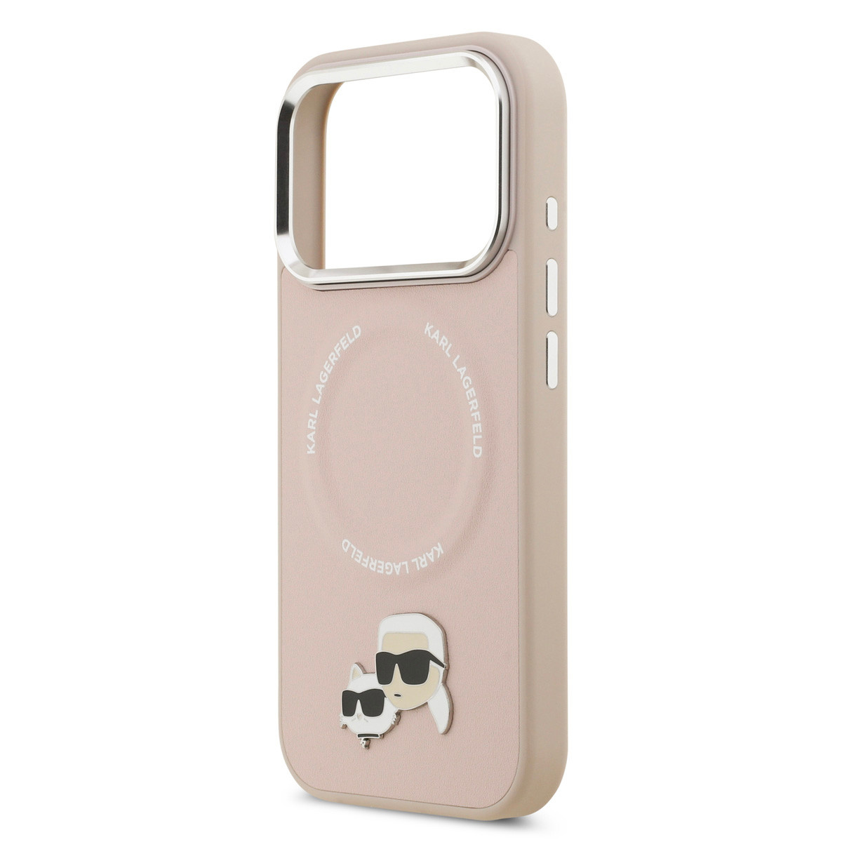 Karl lagerfeld iPhone 17 Pro hoesje - MagSafe - K&C Pins - Roze - detail 5