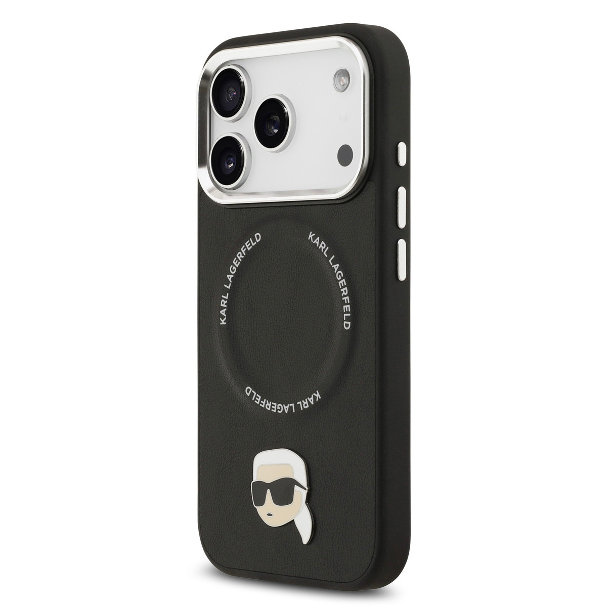 Karl lagerfeld iPhone 17 Pro hoesje - MagSafe - K&C Pins - Zwart - detail 1
