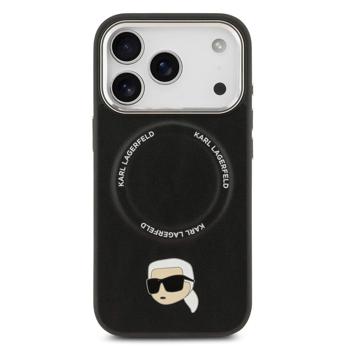 Karl lagerfeld iPhone 17 Pro hoesje - MagSafe - K&C Pins - Zwart - detail 2