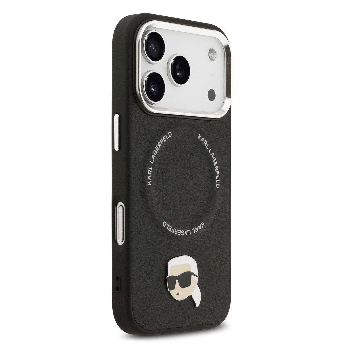 Karl lagerfeld iPhone 17 Pro hoesje - MagSafe - K&C Pins - Zwart - detail 3