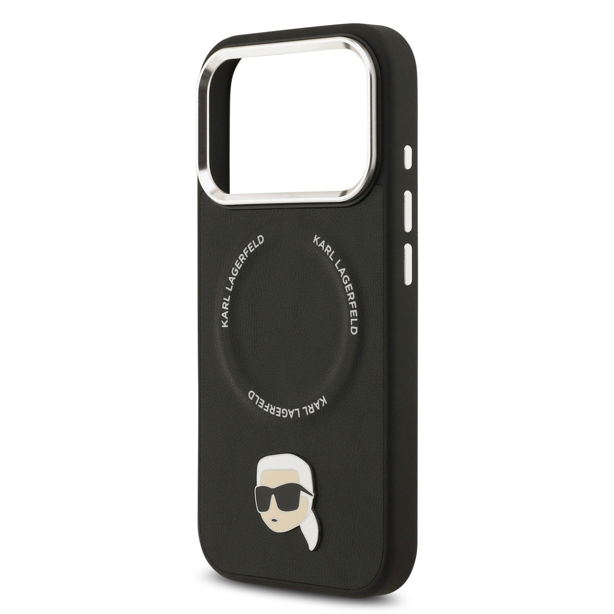 Karl lagerfeld iPhone 17 Pro hoesje - MagSafe - K&C Pins - Zwart - detail 5