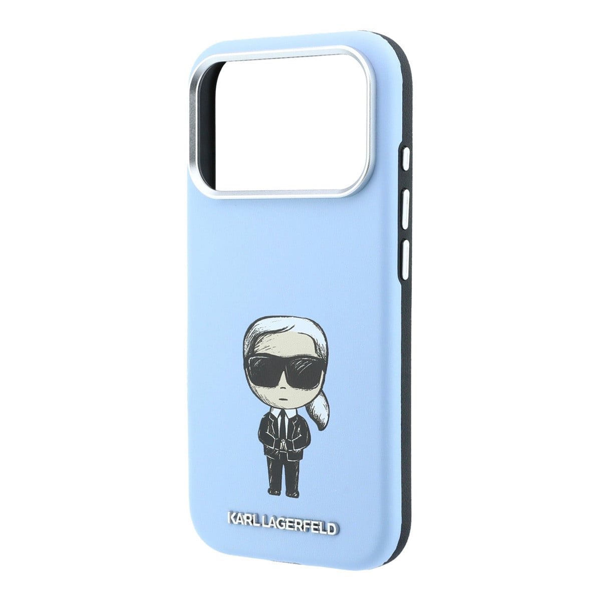 Karl iPhone 18 Pro Case hard shell - MagSafe - SW - smooth PU - Ikonik Sketch Lichtblauw - detail 5