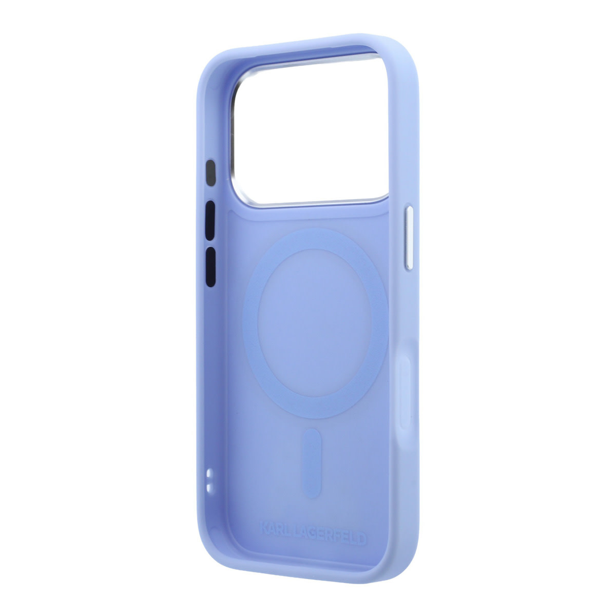 Karl iPhone 18 Pro Case hard shell - MagSafe - PU - 360-degree ring stand - KC Heads pin Lichtblauw - detail 6