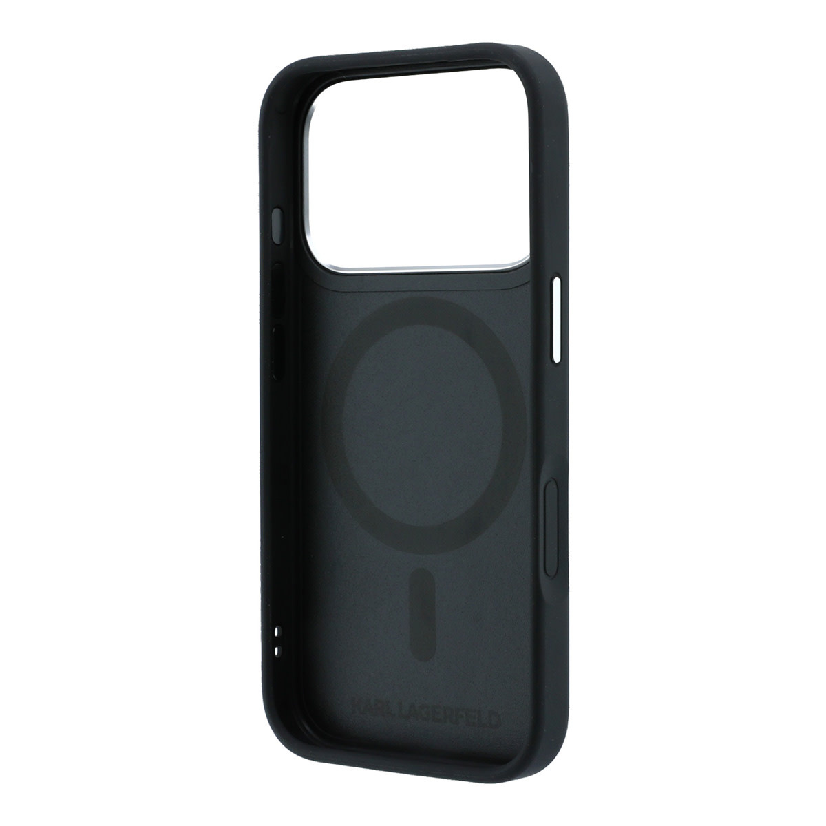 Karl iPhone 18 Pro Case hard shell - MagSafe - PU - 360-degree ring stand - KC Heads pin Zwart - detail 6