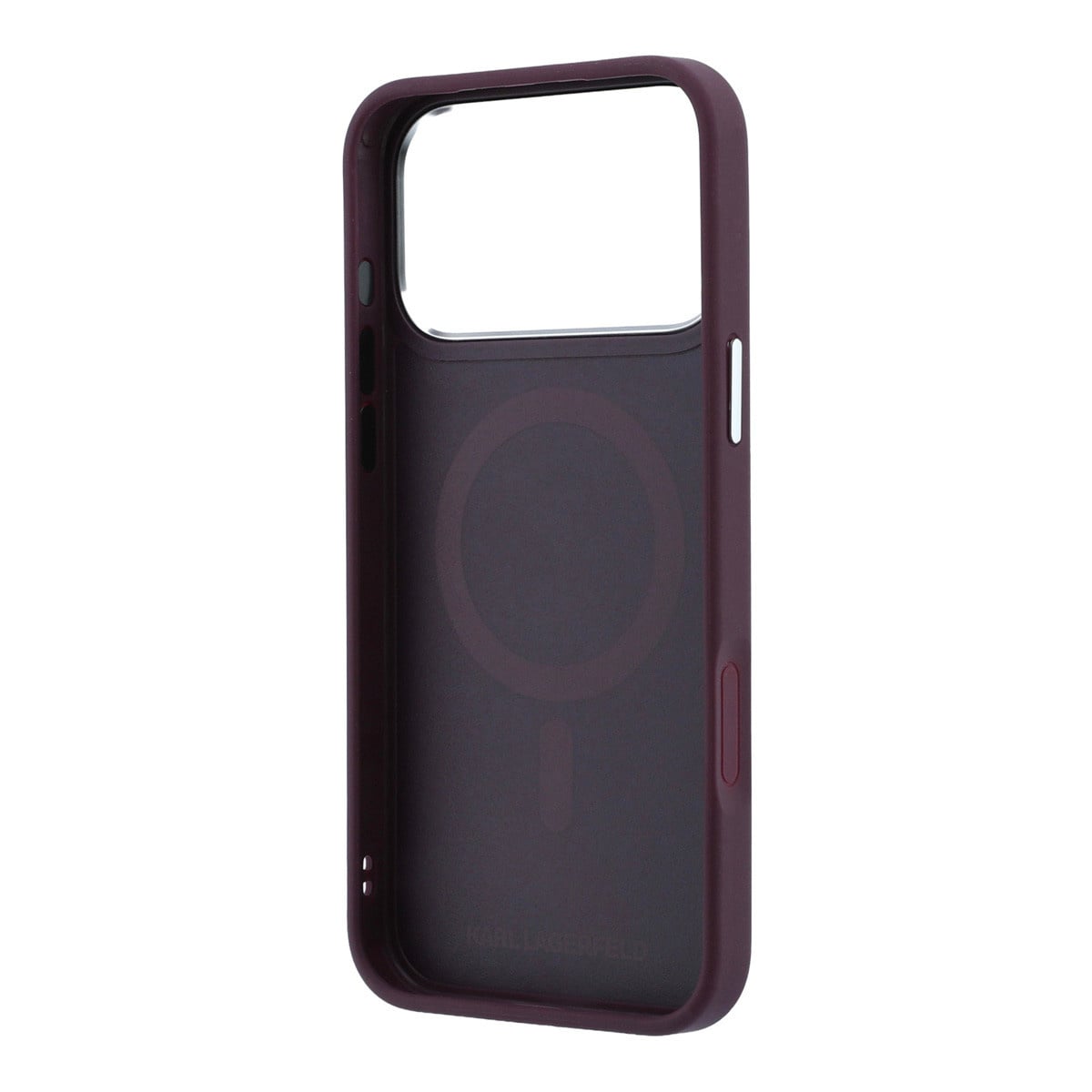 Karl iPhone 18 Pro Case hard shell - MagSafe - PU - 360-degree ring stand - KC Heads pin Bordeauxrood - detail 6