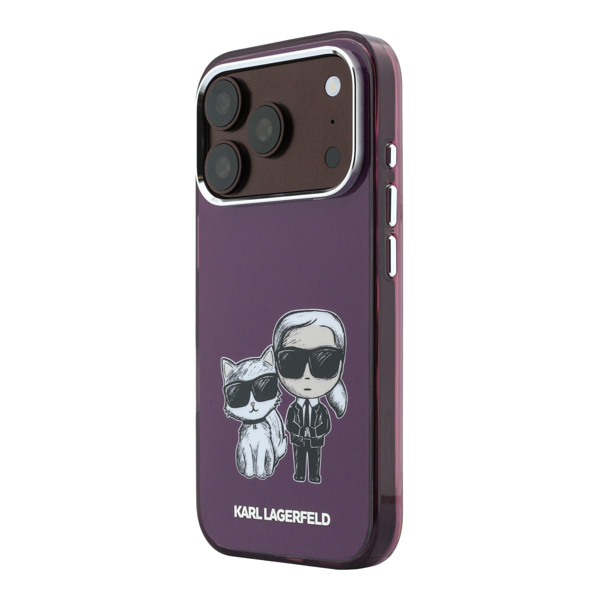 Karl iPhone 18 Pro Max Case hard shell - MagSafe - IML - KC Bodies Sketch print Bordeauxrood - detail 1