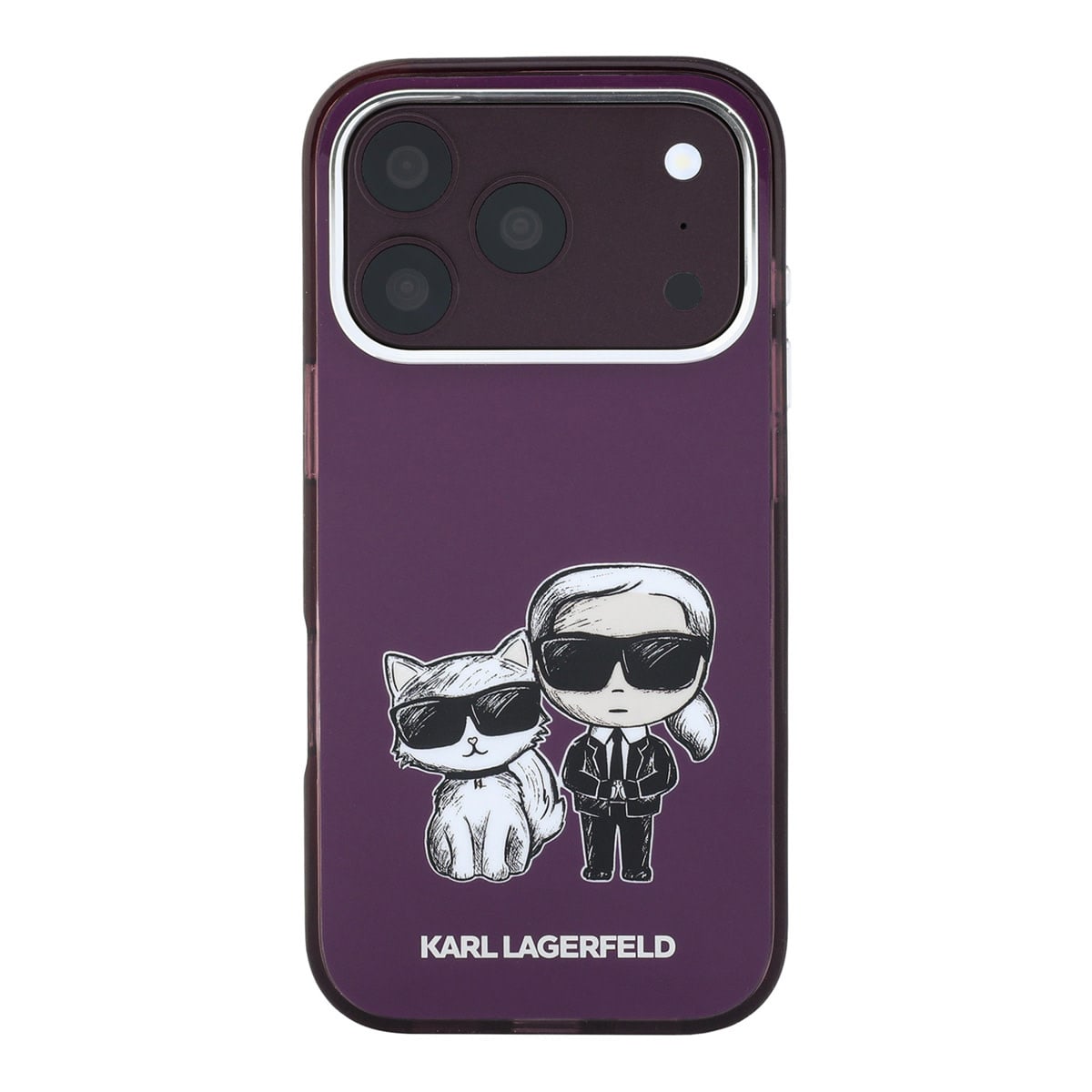 Karl iPhone 18 Pro Max Case hard shell - MagSafe - IML - KC Bodies Sketch print Bordeauxrood - detail 2