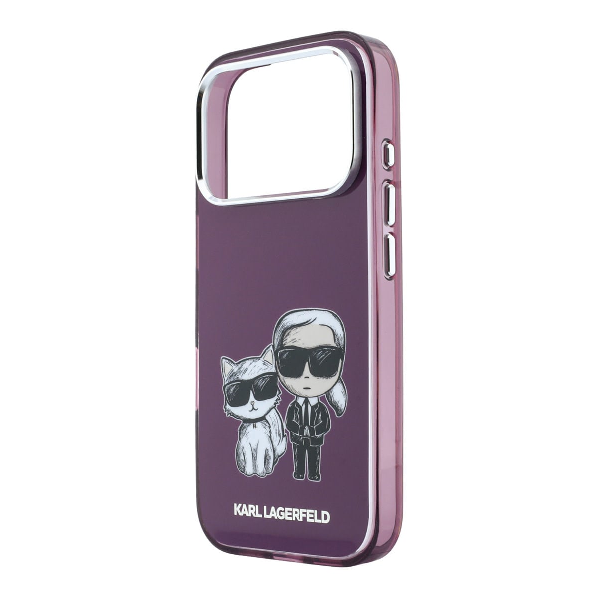 Karl iPhone 18 Pro Max Case hard shell - MagSafe - IML - KC Bodies Sketch print Bordeauxrood - detail 5