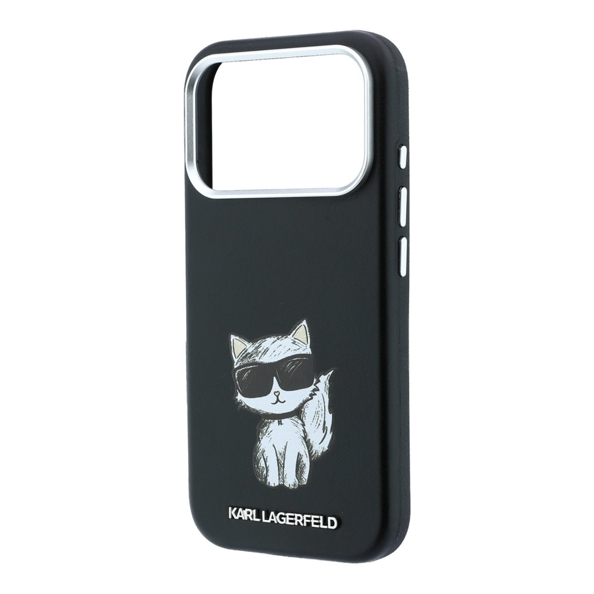 Karl iPhone 18 Pro Max Case hard shell - MagSafe - SW - smooth PU - Choupette Sketch Zwart - detail 5