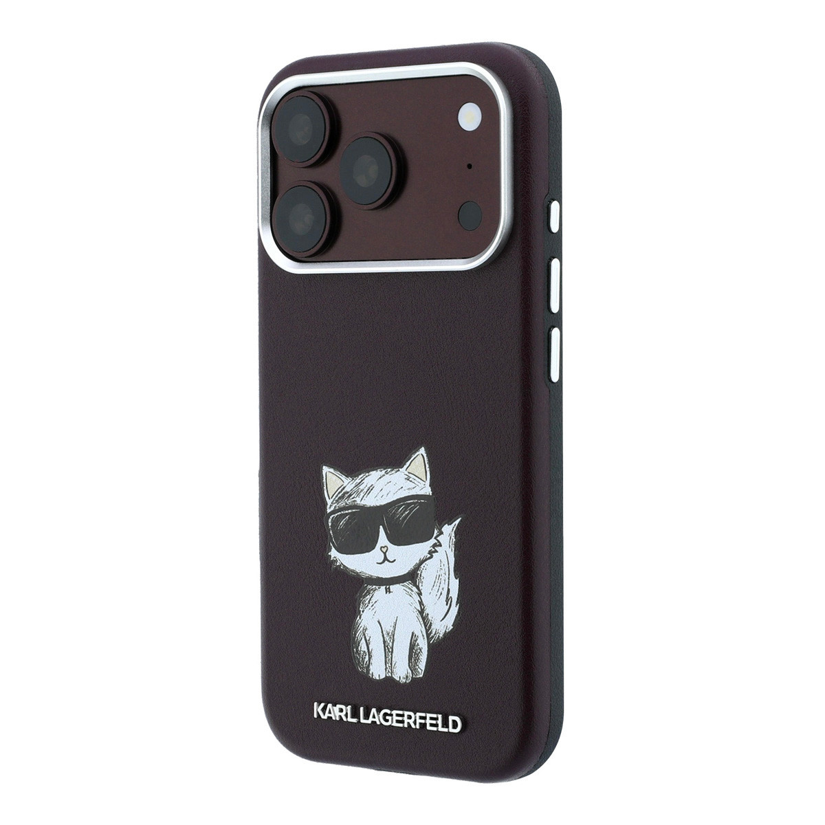 Karl iPhone 18 Pro Max Case hard shell - MagSafe - SW - smooth PU - Choupette Sketch Bordeauxrood - detail 1