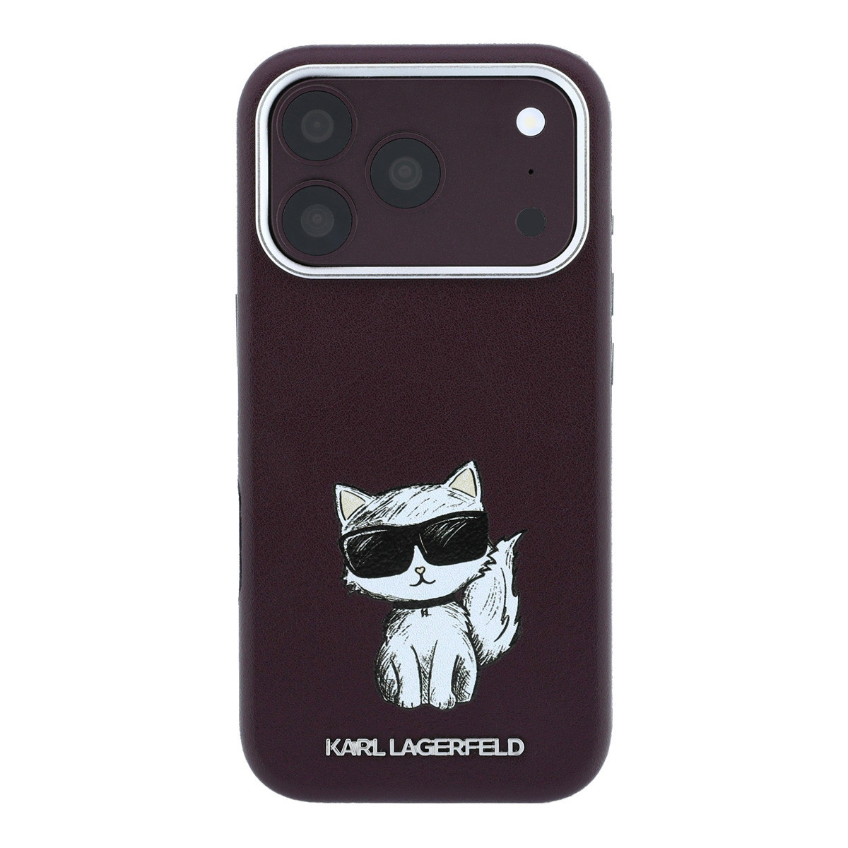 Karl iPhone 18 Pro Max Case hard shell - MagSafe - SW - smooth PU - Choupette Sketch Bordeauxrood - detail 2