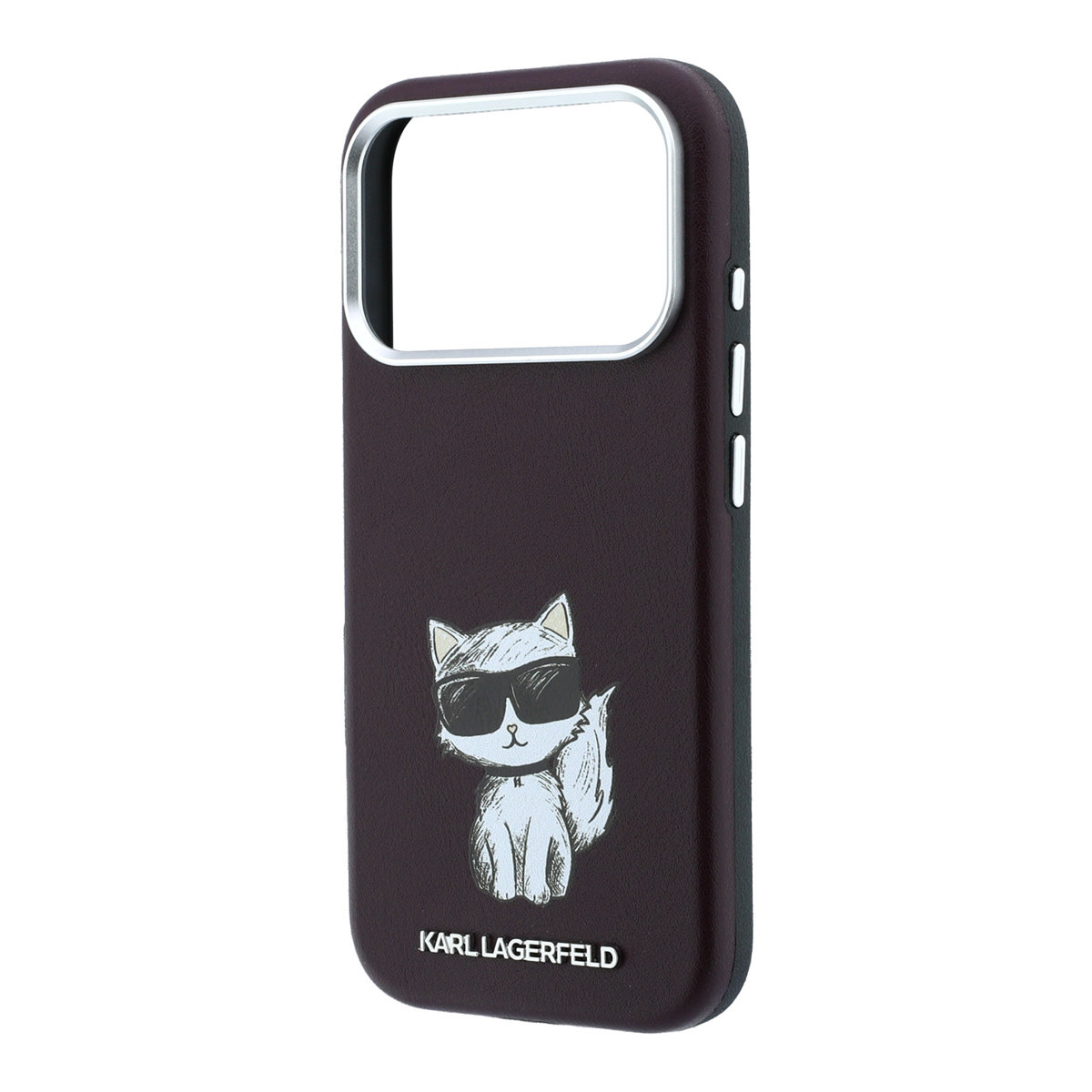 Karl iPhone 18 Pro Max Case hard shell - MagSafe - SW - smooth PU - Choupette Sketch Bordeauxrood - detail 5