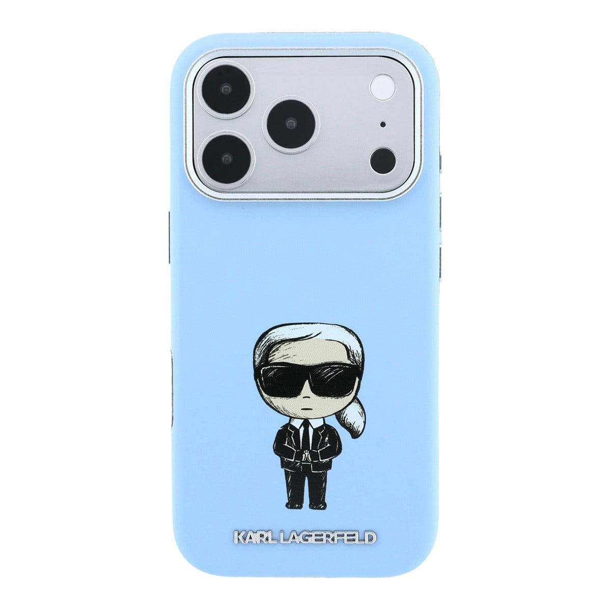 Karl iPhone 18 Pro Max Case hard shell - MagSafe - SW - smooth PU - Ikonik Sketch Lichtblauw - detail 2