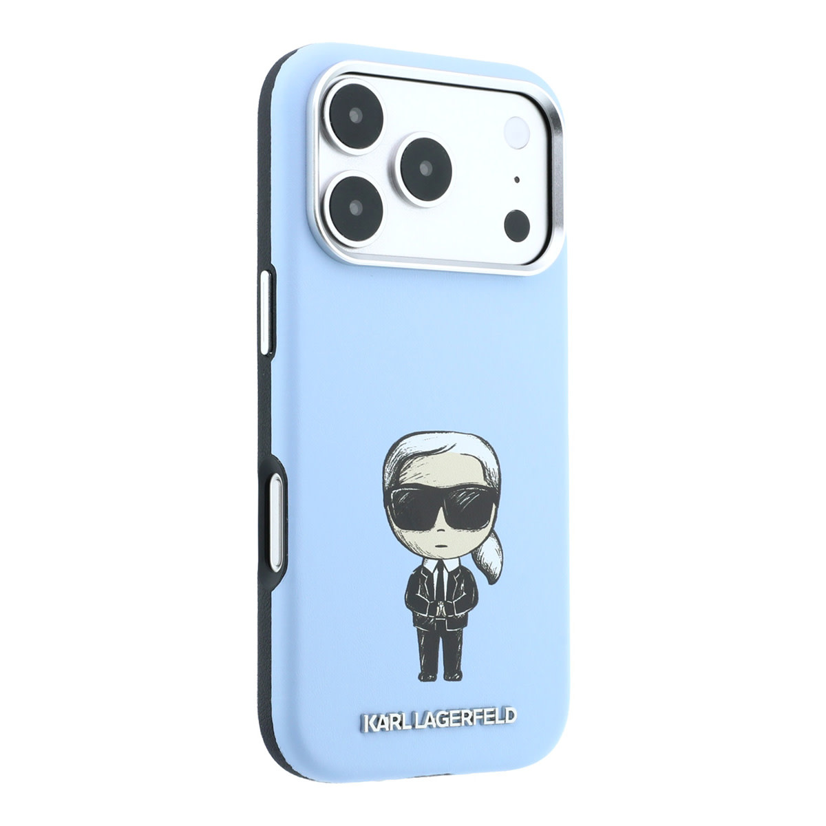 Karl iPhone 18 Pro Max Case hard shell - MagSafe - SW - smooth PU - Ikonik Sketch Lichtblauw - detail 3