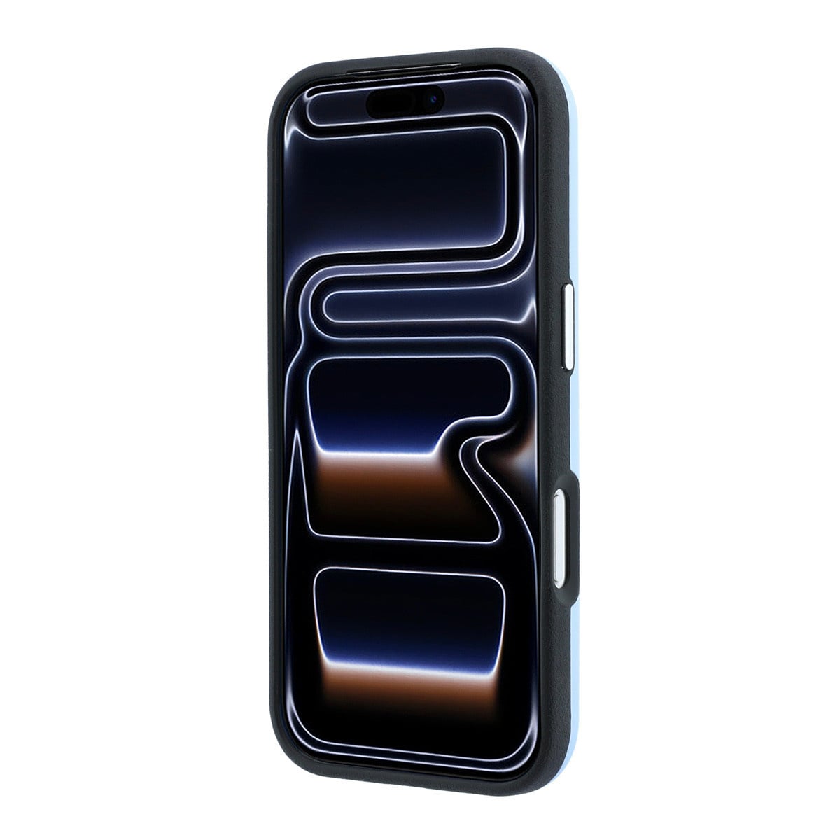 Karl iPhone 18 Pro Max Case hard shell - MagSafe - SW - smooth PU - Ikonik Sketch Lichtblauw - detail 4