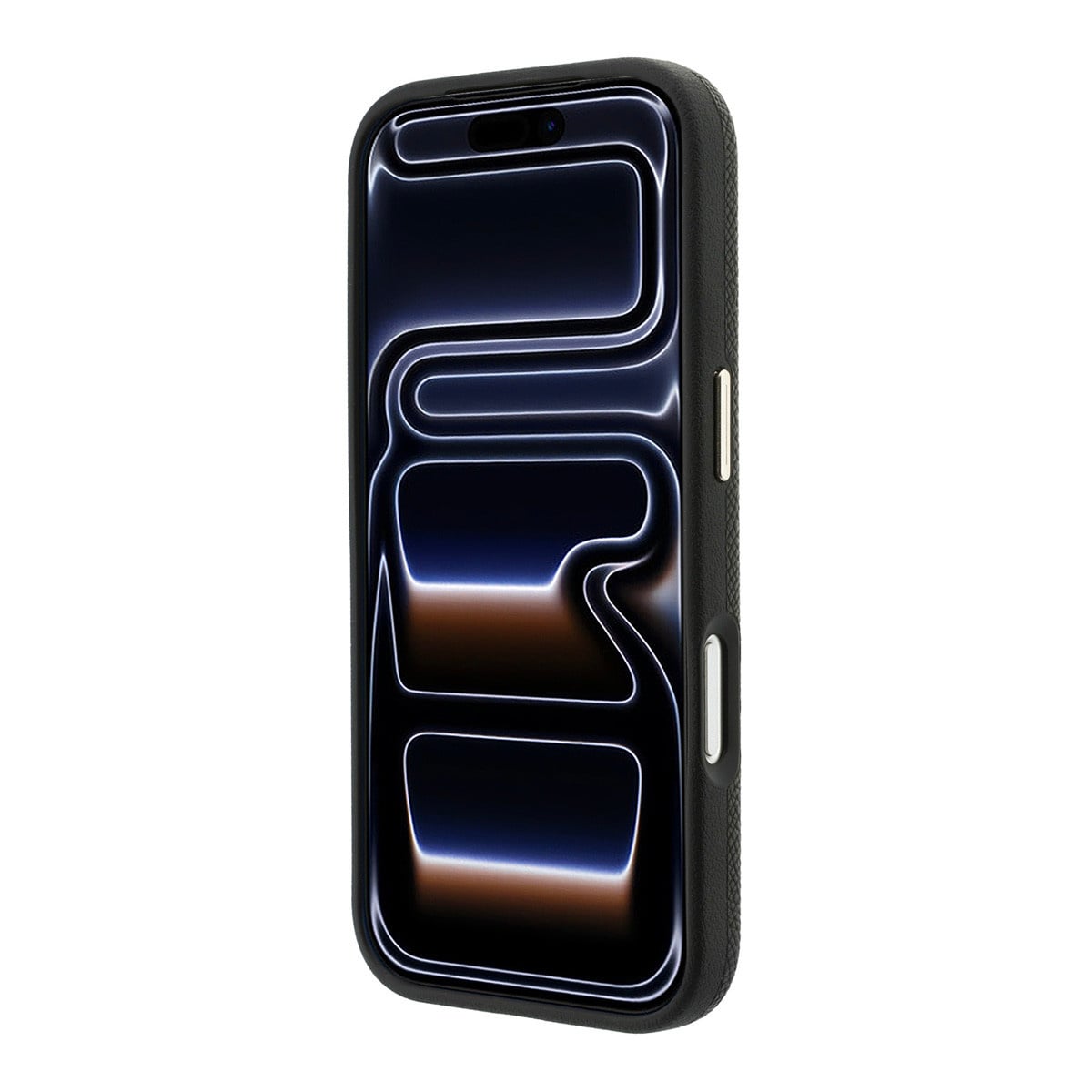 Karl iPhone 18 Pro Max Case hard shell - MagSafe - SW - grained PU - resin signature logo Zwart - detail 4