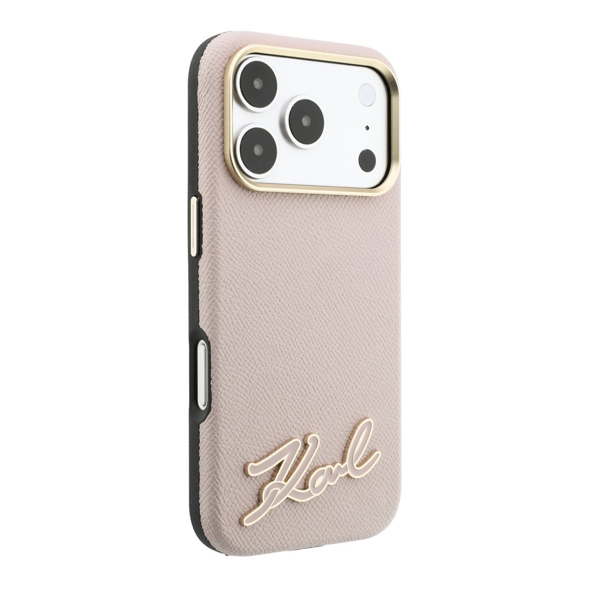 Karl iPhone 18 Pro Max Case hard shell - MagSafe - SW - grained PU - resin signature logo Roze - detail 3