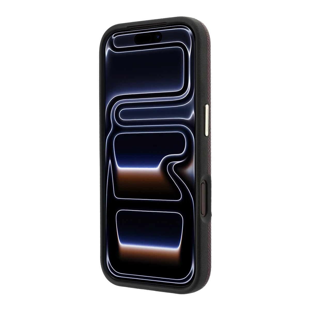 Karl iPhone 18 Pro Max Case hard shell - MagSafe - SW - grained PU - resin signature logo Bordeauxrood - detail 4