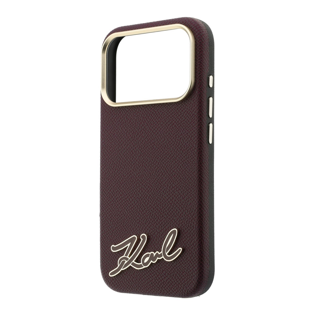 Karl iPhone 18 Pro Max Case hard shell - MagSafe - SW - grained PU - resin signature logo Bordeauxrood - detail 5