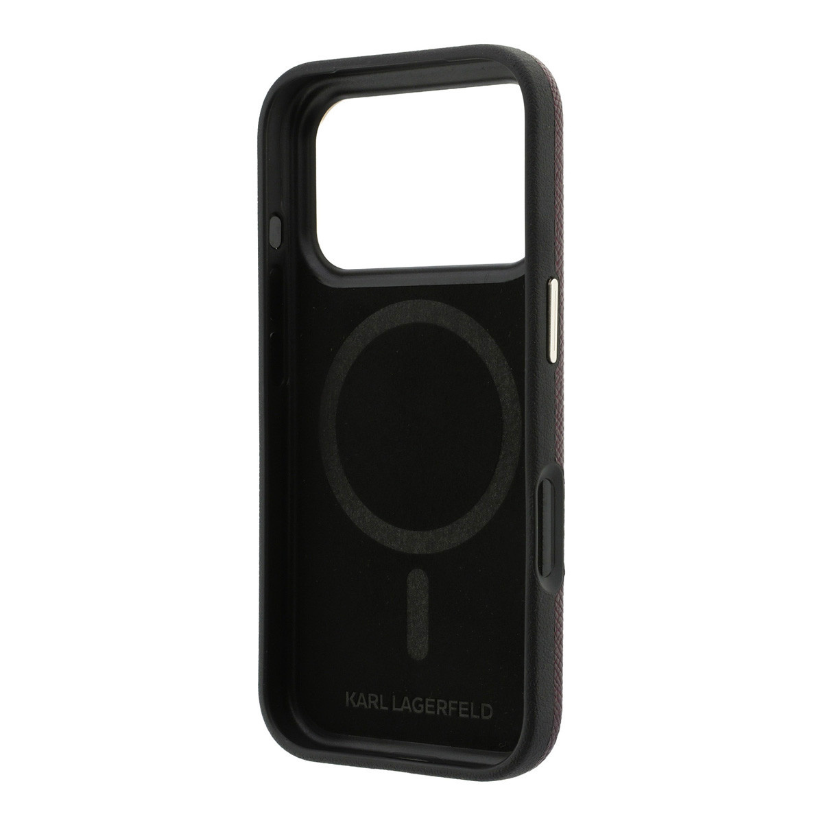 Karl iPhone 18 Pro Max Case hard shell - MagSafe - SW - grained PU - resin signature logo Bordeauxrood - detail 6