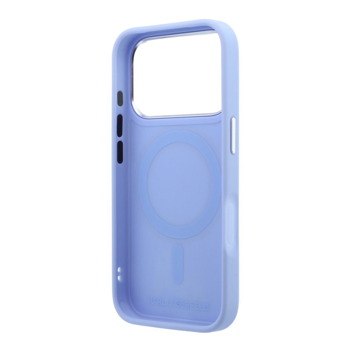 Karl iPhone 18 Pro Max Case hard shell - MagSafe - PU - 360-degree ring stand - KC Heads pin Lichtblauw - detail 6