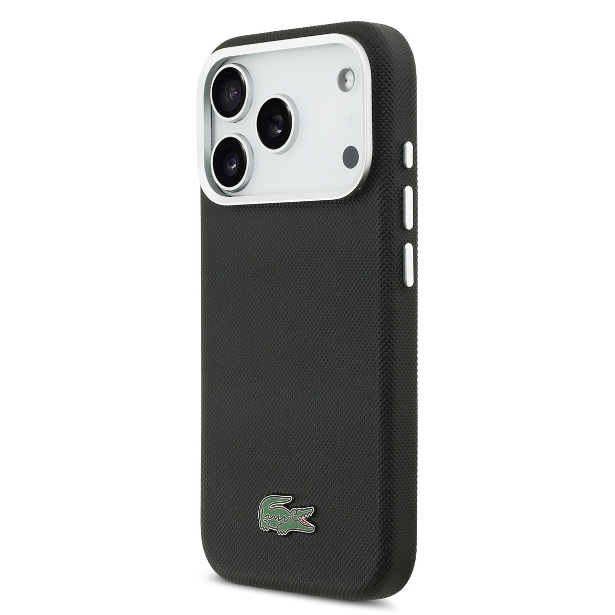 Lacoste 17 Pro hoesje - MagSafe - Metal Edges - Iconic Petit Pique Logo - Zwart - detail 1
