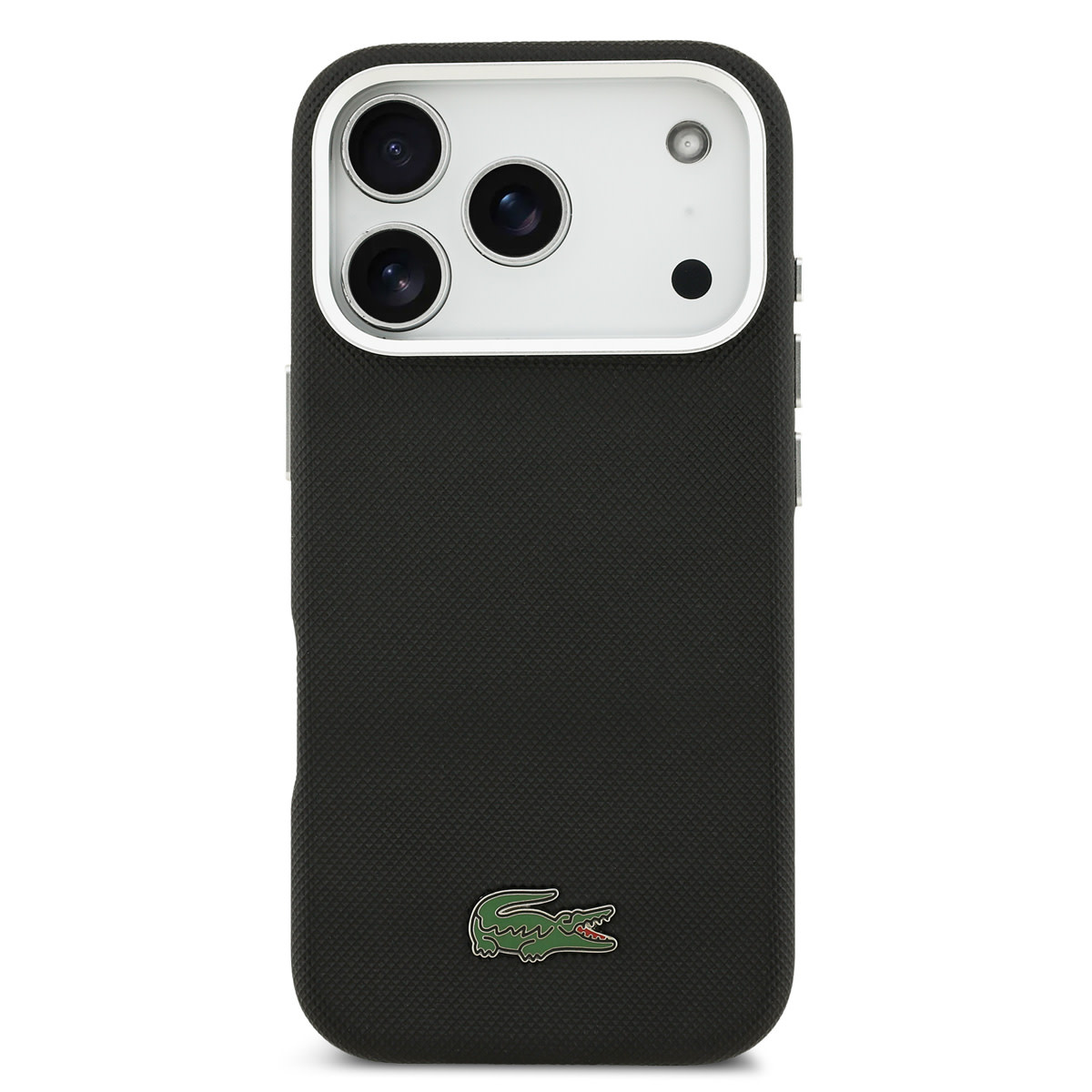 Lacoste 17 Pro hoesje - MagSafe - Metal Edges - Iconic Petit Pique Logo - Zwart - detail 2