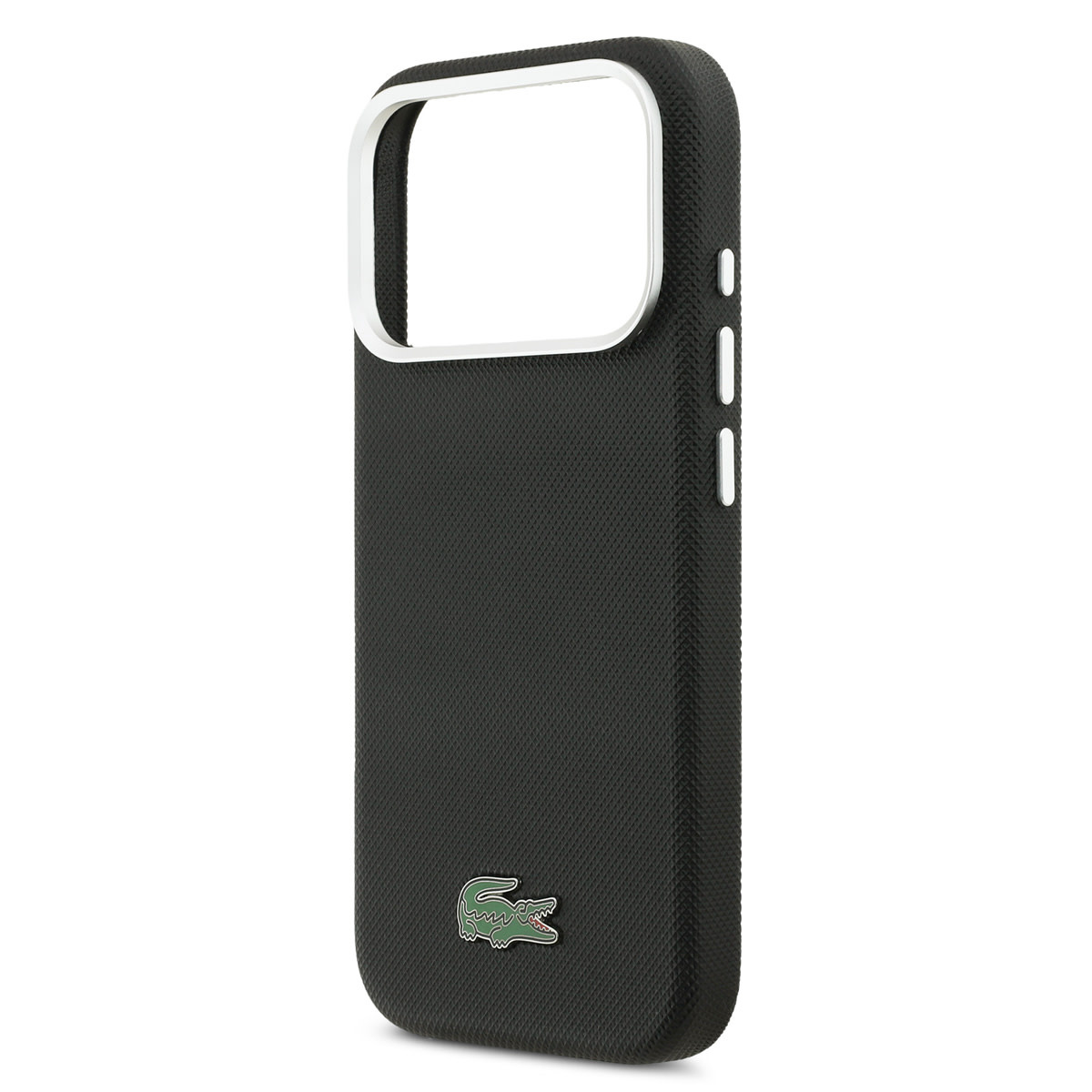 Lacoste 17 Pro hoesje - MagSafe - Metal Edges - Iconic Petit Pique Logo - Zwart - detail 4