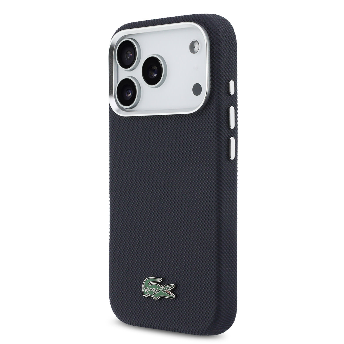 Lacoste 17 Pro hoesje - MagSafe - Metal Edges - Iconic Petit Pique Logo - Donkerblauw - detail 1