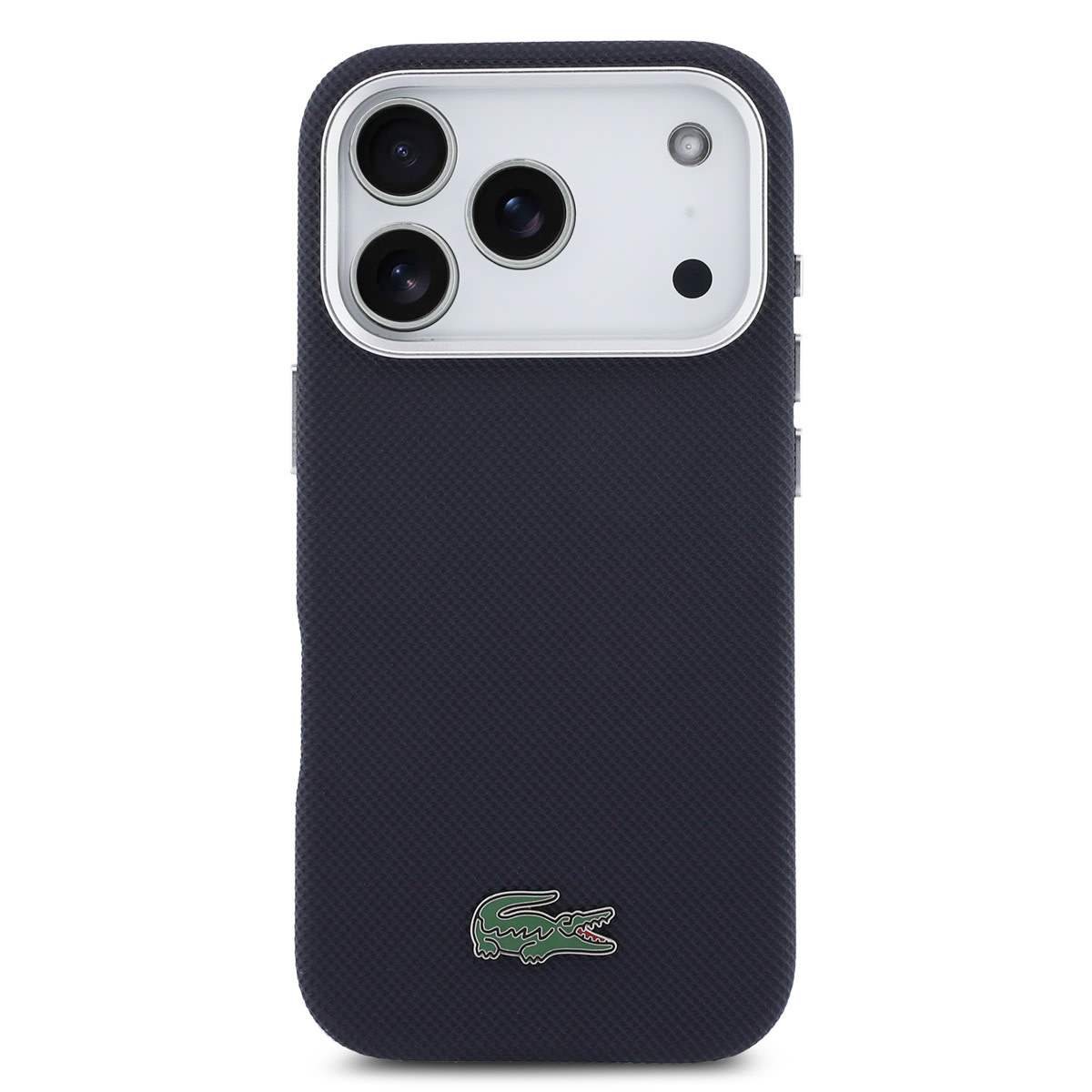 Lacoste 17 Pro hoesje - MagSafe - Metal Edges - Iconic Petit Pique Logo - Donkerblauw - detail 2