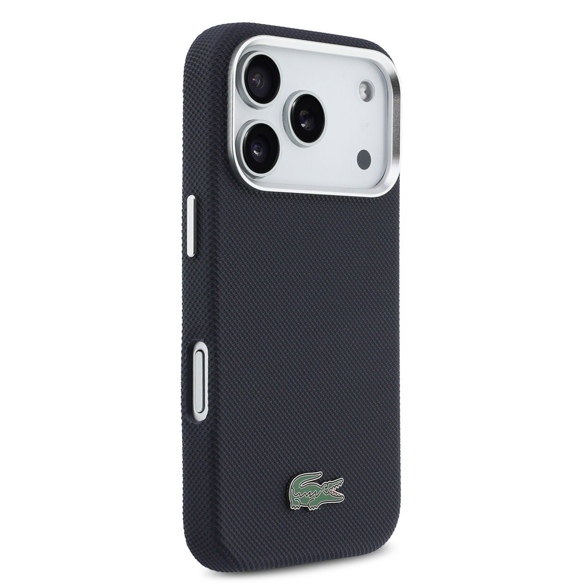 Lacoste 17 Pro hoesje - MagSafe - Metal Edges - Iconic Petit Pique Logo - Donkerblauw - detail 3