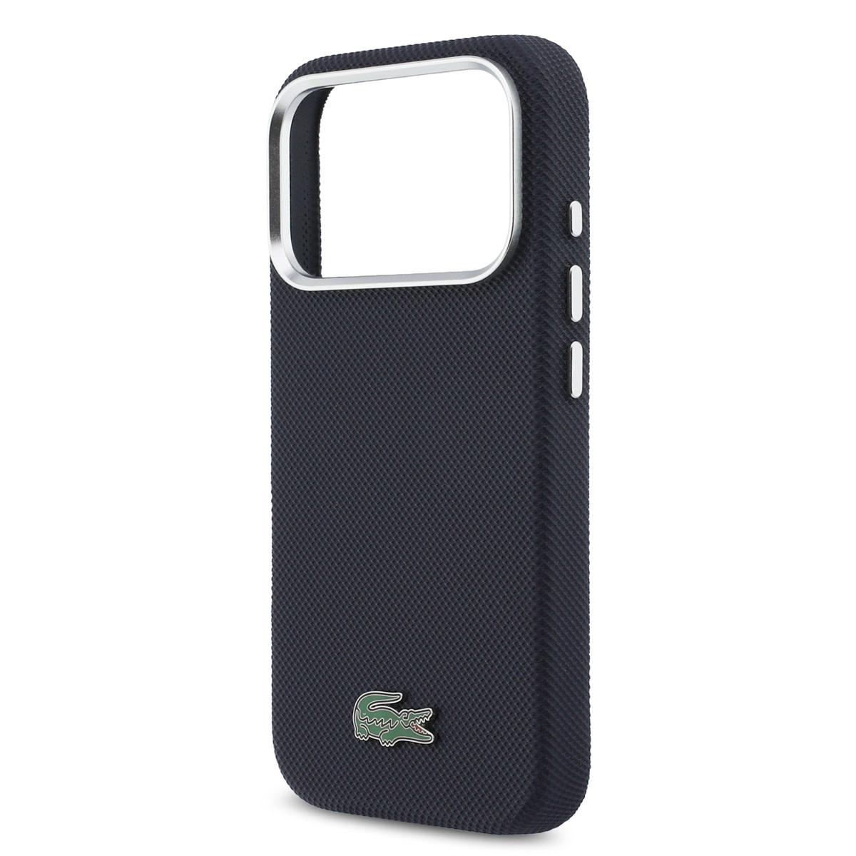 Lacoste 17 Pro hoesje - MagSafe - Metal Edges - Iconic Petit Pique Logo - Donkerblauw - detail 4