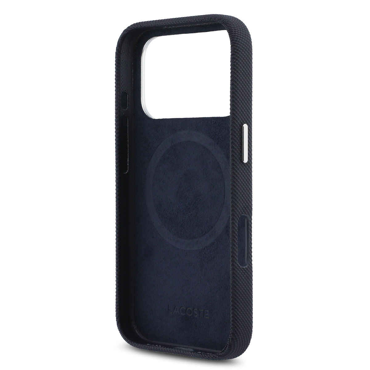 Lacoste 17 Pro hoesje - MagSafe - Metal Edges - Iconic Petit Pique Logo - Donkerblauw - detail 5