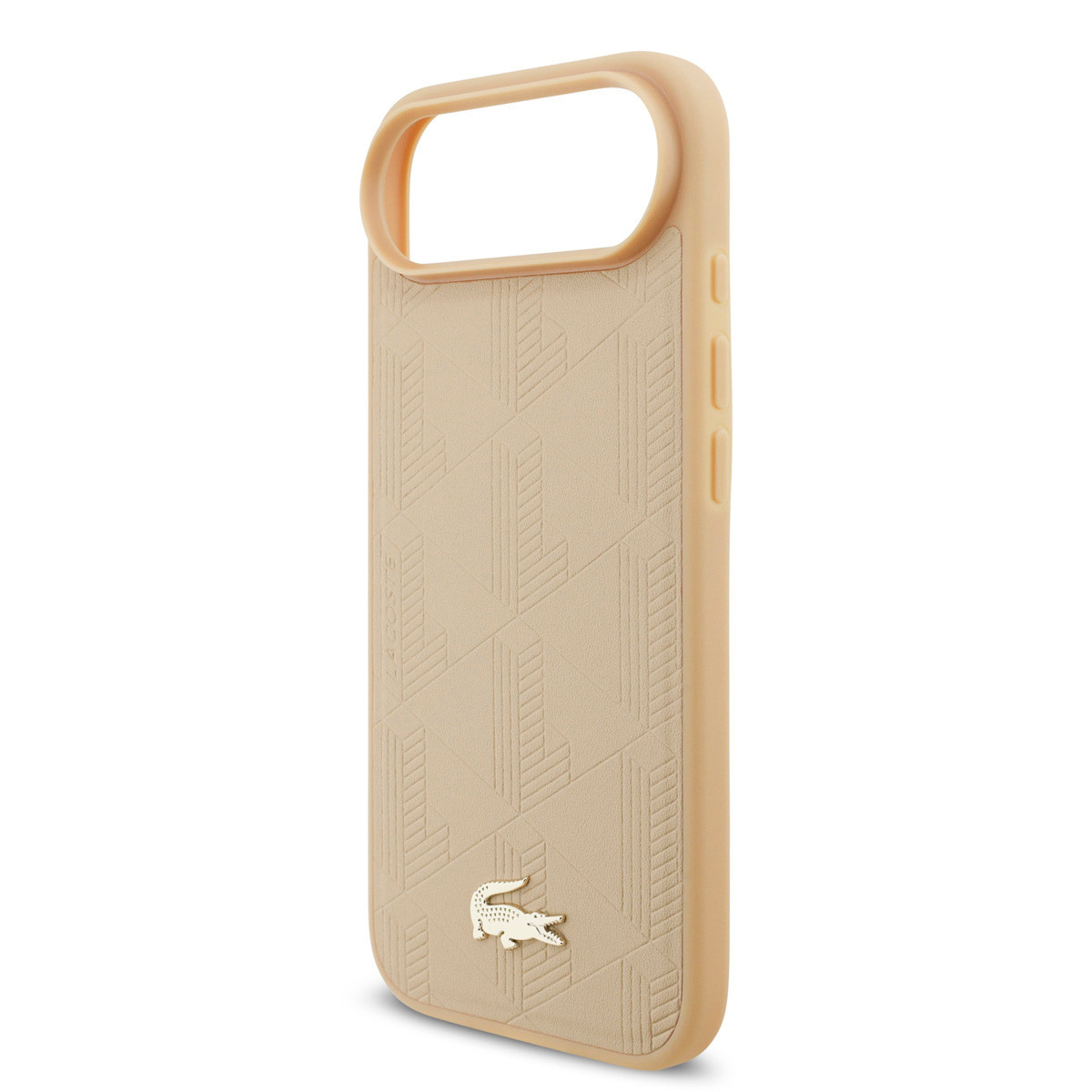 Lacoste iPhone 17 Air hoesje - MagSafe - Monogramme Print With Gold Logo - Beige - detail 4