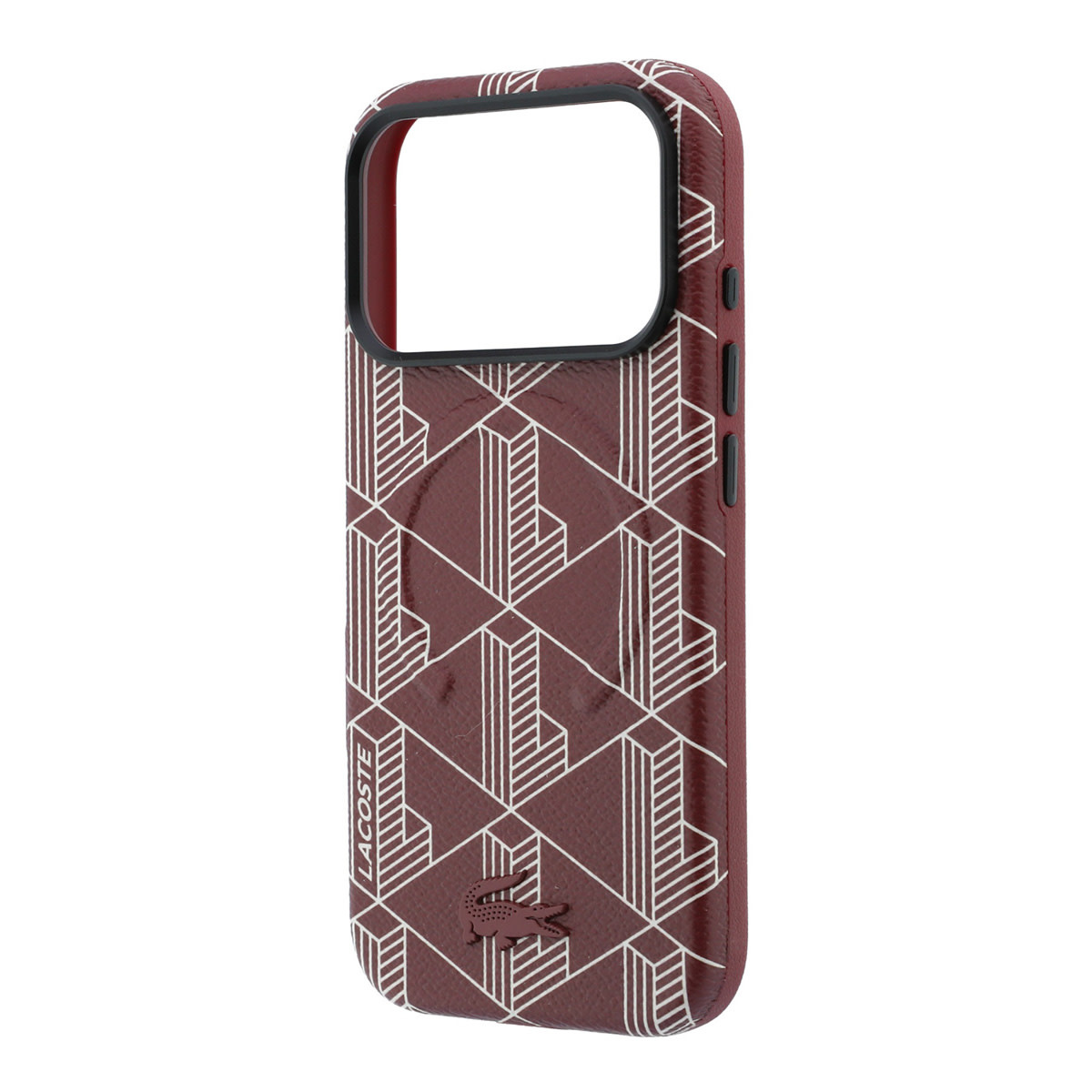 Lacoste iPhone 18 Pro Case hard shell - MagSafe - PVC - The Blend - embossing Bordeauxrood - detail 5