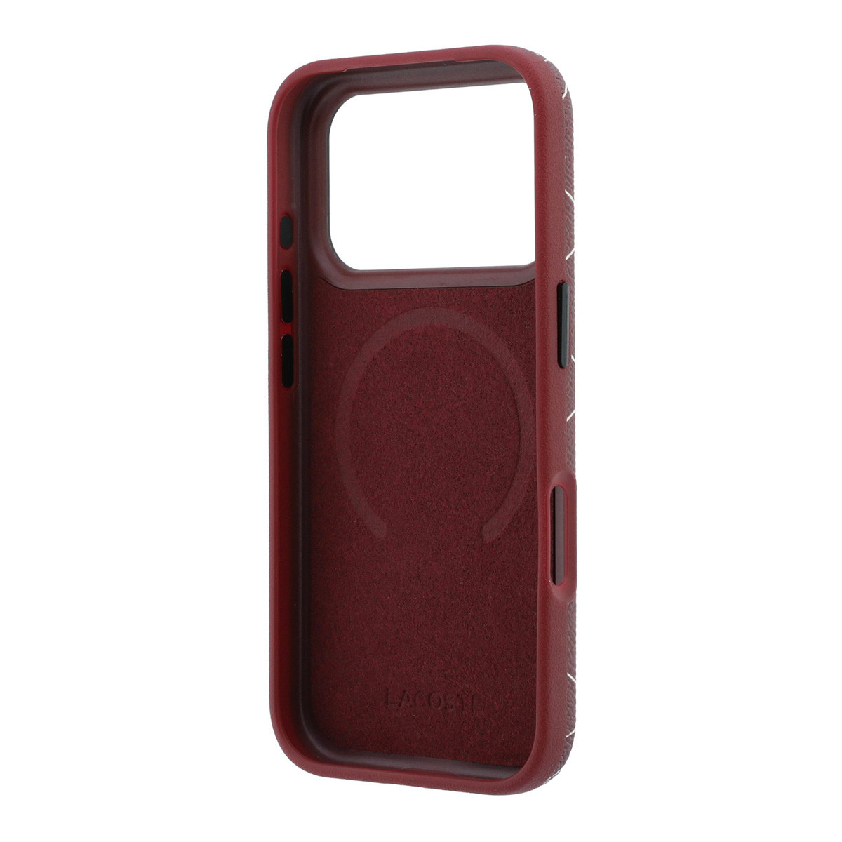 Lacoste iPhone 18 Pro Case hard shell - MagSafe - PVC - The Blend - embossing Bordeauxrood - detail 6