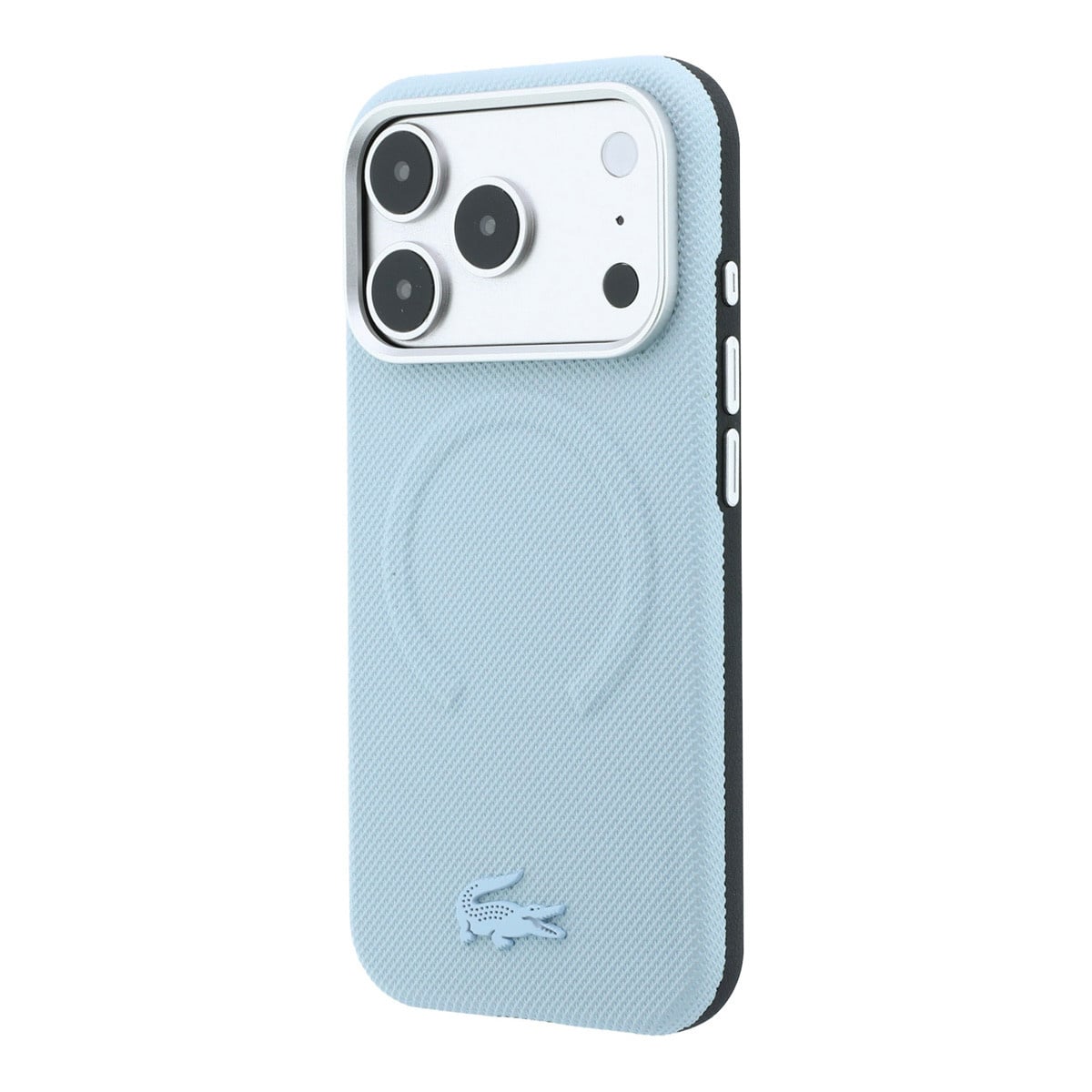 Lacoste iPhone 18 Pro Case hard shell - MagSafe - PVC - Petit Pique - embossing Lichtblauw - detail 1