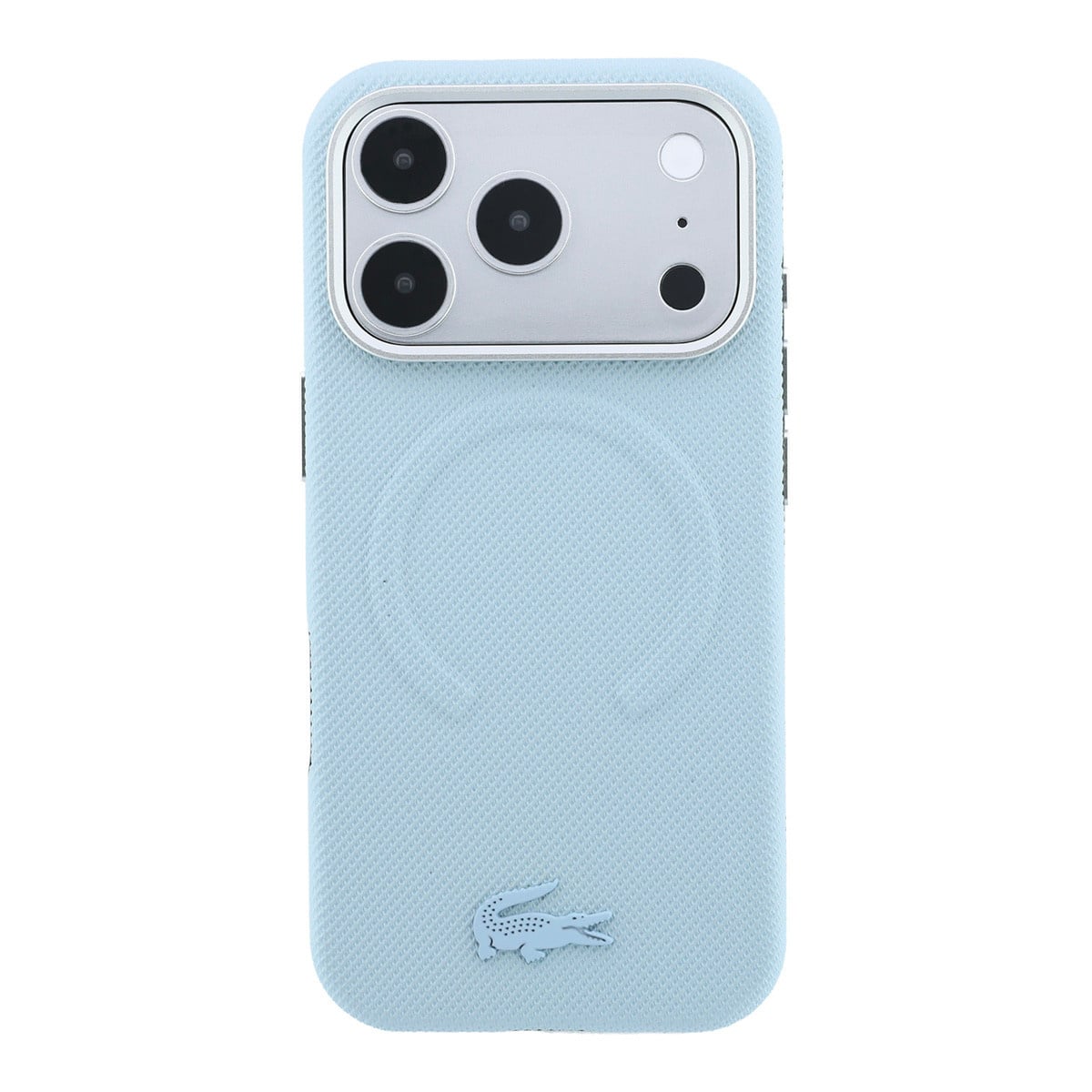 Lacoste iPhone 18 Pro Case hard shell - MagSafe - PVC - Petit Pique - embossing Lichtblauw - detail 2