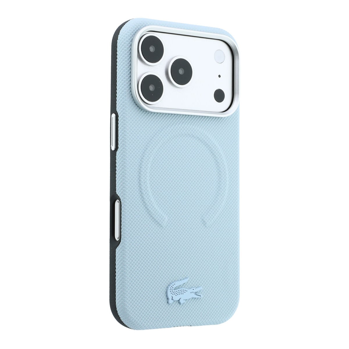 Lacoste iPhone 18 Pro Case hard shell - MagSafe - PVC - Petit Pique - embossing Lichtblauw - detail 3