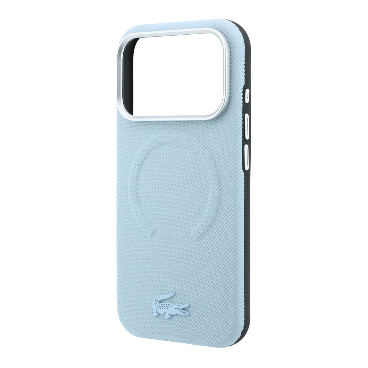 Lacoste iPhone 18 Pro Case hard shell - MagSafe - PVC - Petit Pique - embossing Lichtblauw - detail 5