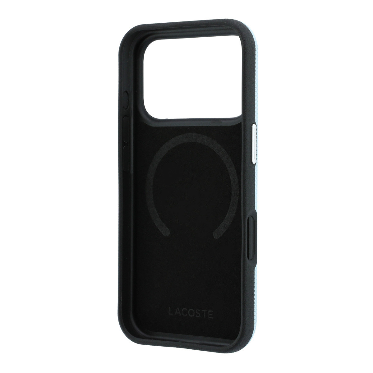 Lacoste iPhone 18 Pro Case hard shell - MagSafe - PVC - Petit Pique - embossing Lichtblauw - detail 6