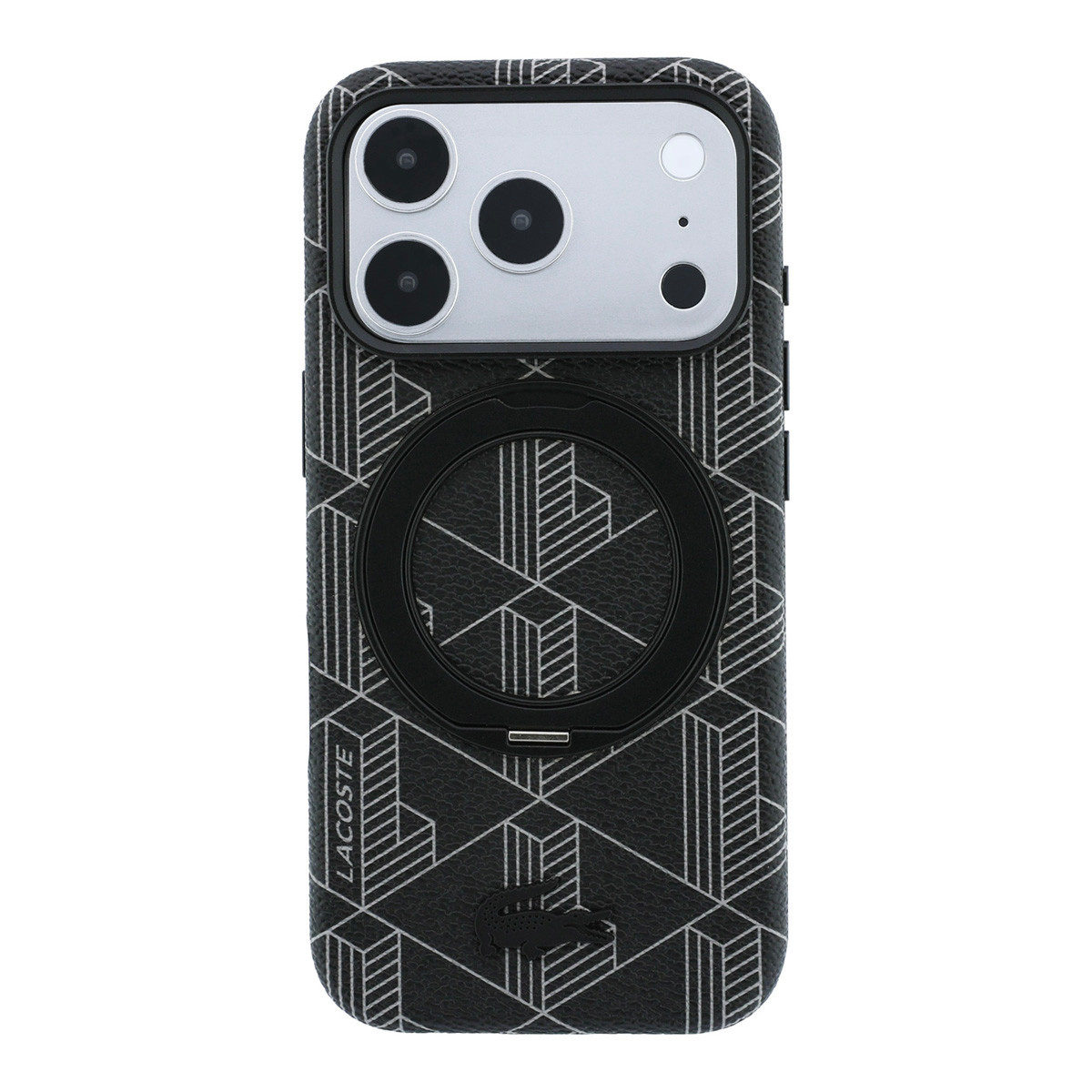Lacoste iPhone 18 Pro Case hard shell - MagSafe - PVC - The Blend - ring stand Zwart - detail 6
