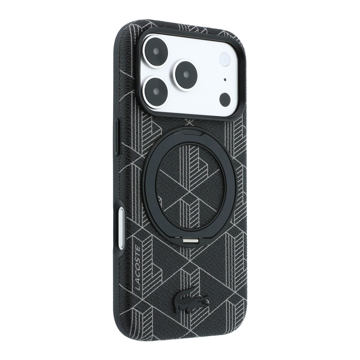 Lacoste iPhone 18 Pro Case hard shell - MagSafe - PVC - The Blend - ring stand Zwart - detail 1