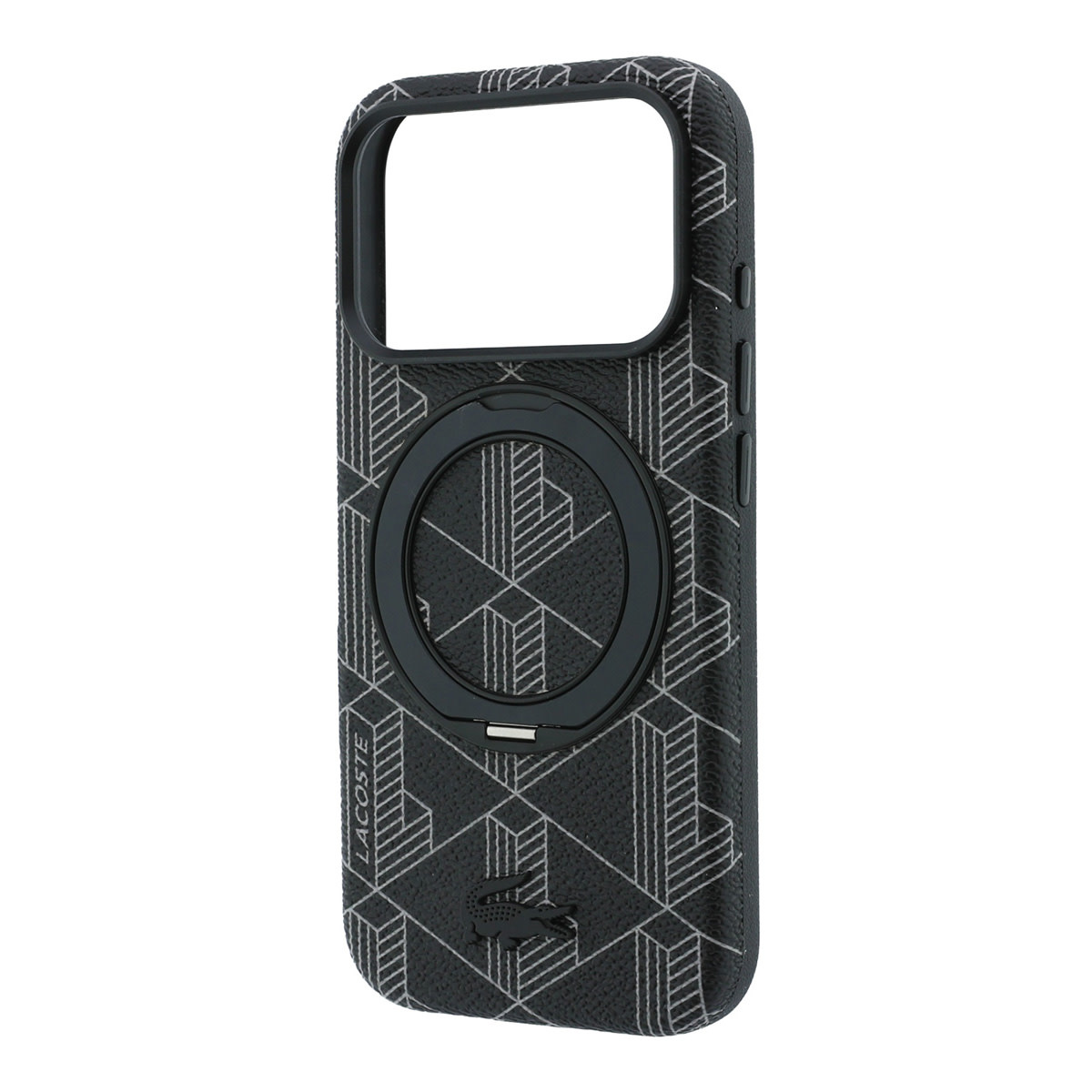 Lacoste iPhone 18 Pro Case hard shell - MagSafe - PVC - The Blend - ring stand Zwart - detail 3
