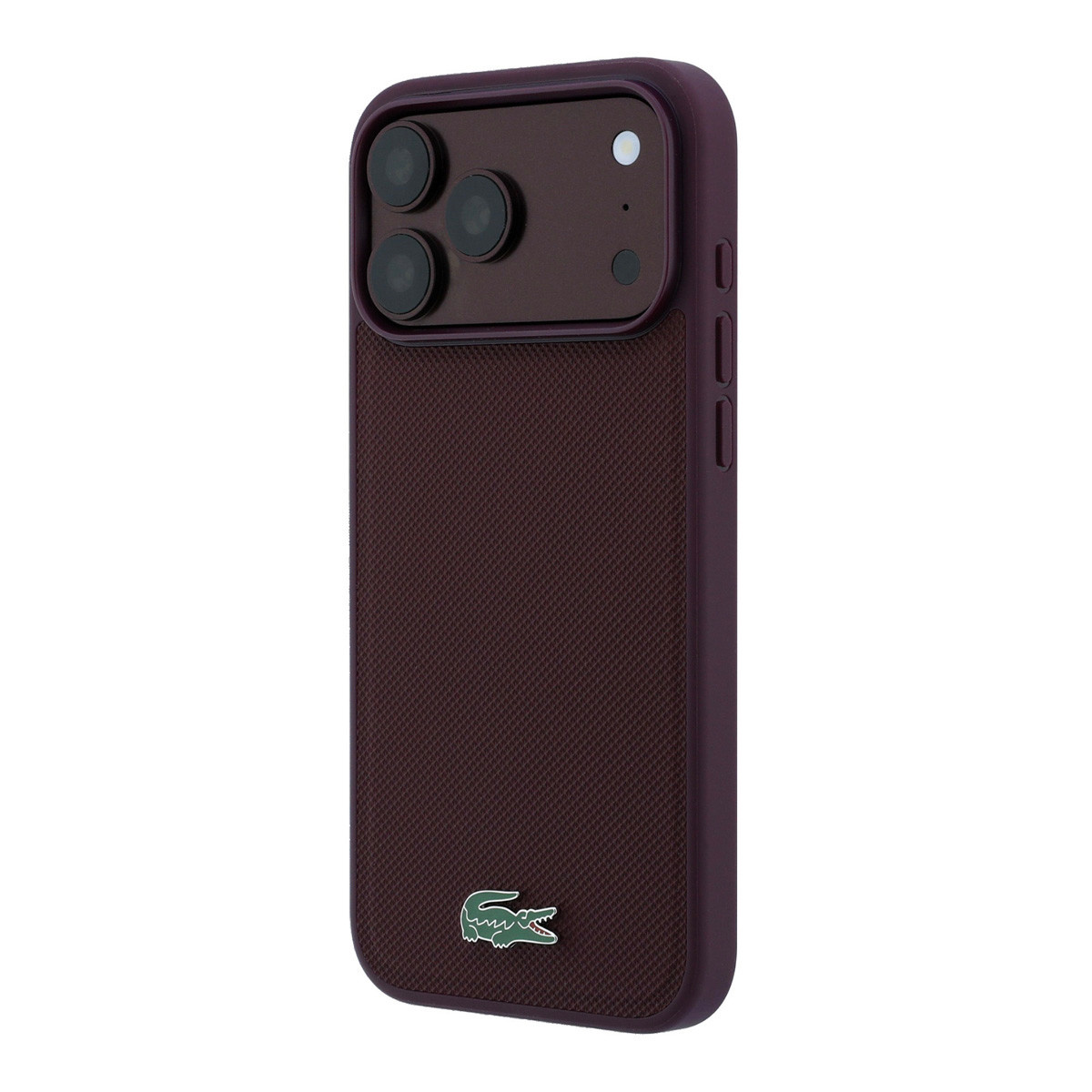 Lacoste iPhone 18 Pro Case hard shell - MagSafe - Petit Pique - PVC - lacquered logo Bordeauxrood - detail 1