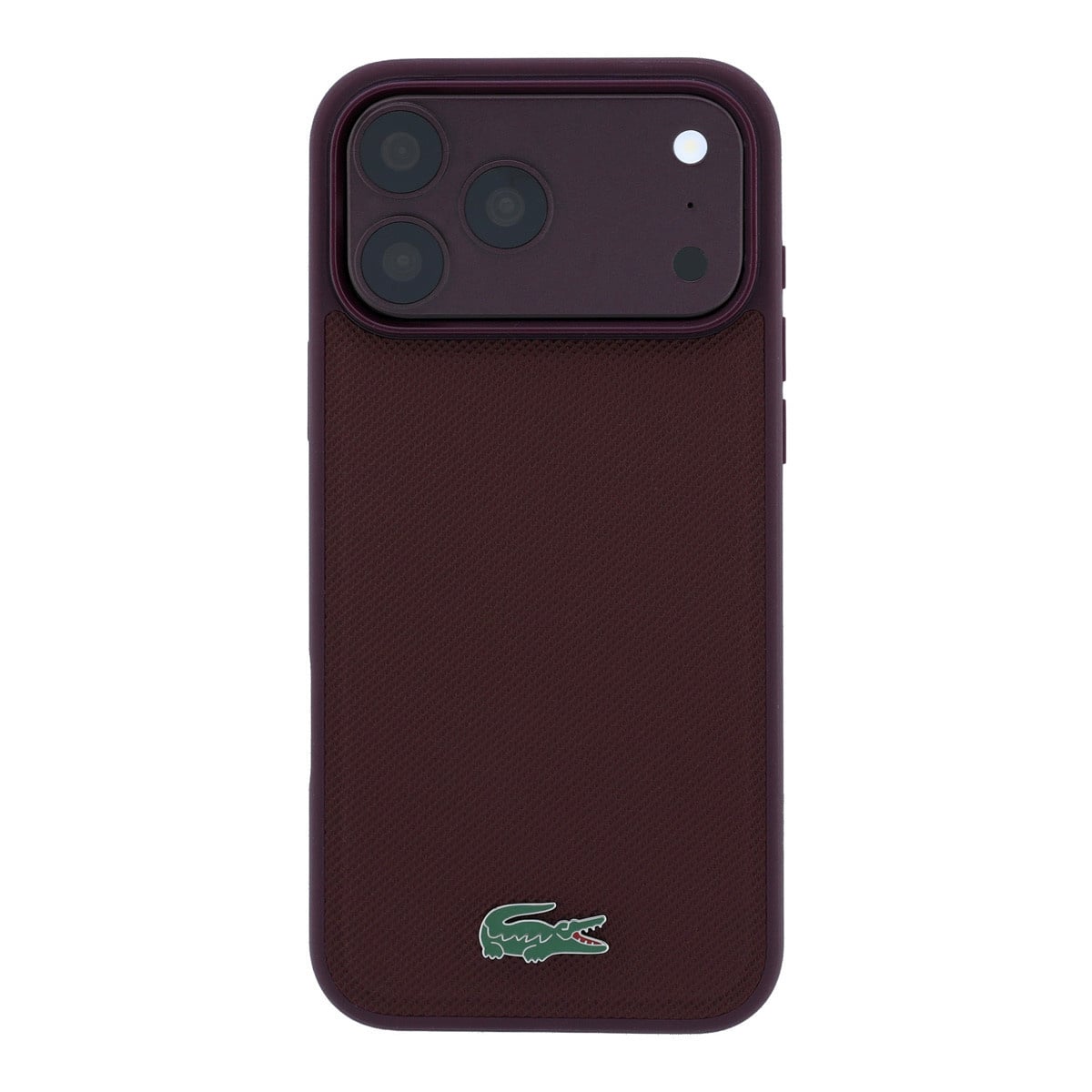 Lacoste iPhone 18 Pro Case hard shell - MagSafe - Petit Pique - PVC - lacquered logo Bordeauxrood - detail 2