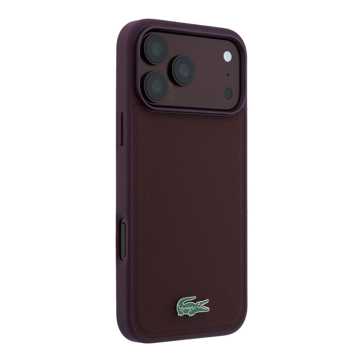 Lacoste iPhone 18 Pro Case hard shell - MagSafe - Petit Pique - PVC - lacquered logo Bordeauxrood - detail 3